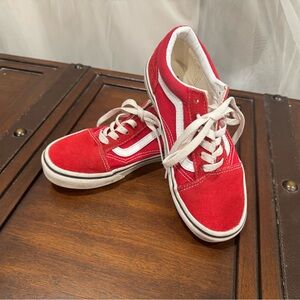 Vans Kids Red and White High-Top Sneakers